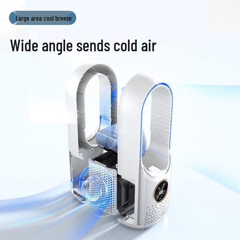 Smart Bladeless Desktop Fan - Silent, Misting, and Portable with Large Air Volume