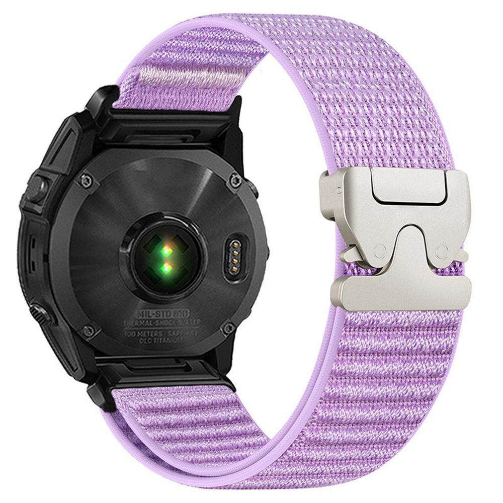 Nylon Watch Band for Garmin Fenix 7 Pro/7/6 Pro QuickFit 22mm Parachute Buckle Woven Wrist Strap with Stainless Steel Connector