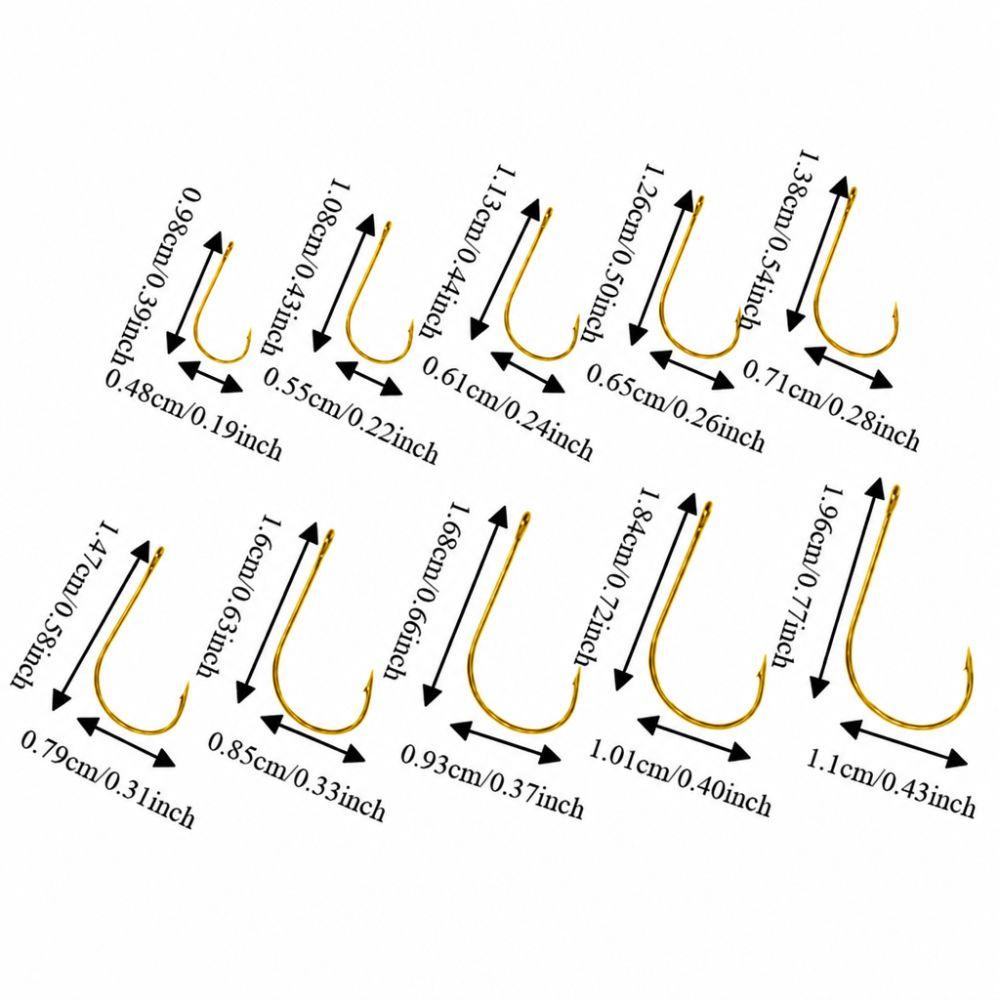 500PCS High Carbon Steel Carp Fishing Hooks 10 Sizes Fly Fishing Hooks  Catfish Fishing