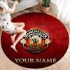 Manchester United F Custom Name Round Area Rug,Carpet Rug for Living Room Bedroom Sofa Playroom Decor,Non-slip Floor Mat