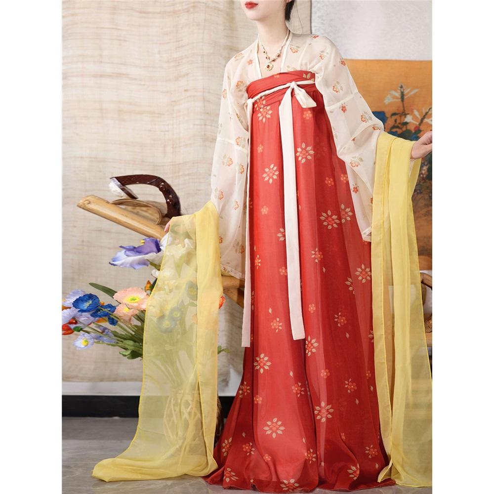 Restore The Chinese Tang Dynasty Style Hanfu Women, Breast-length Skirt Suit For Women