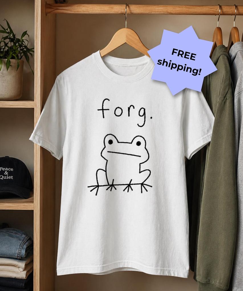 Minimalist Frog T-Shirt, Absurd Humor Graphic Tee, Gen Z Meme Apparel