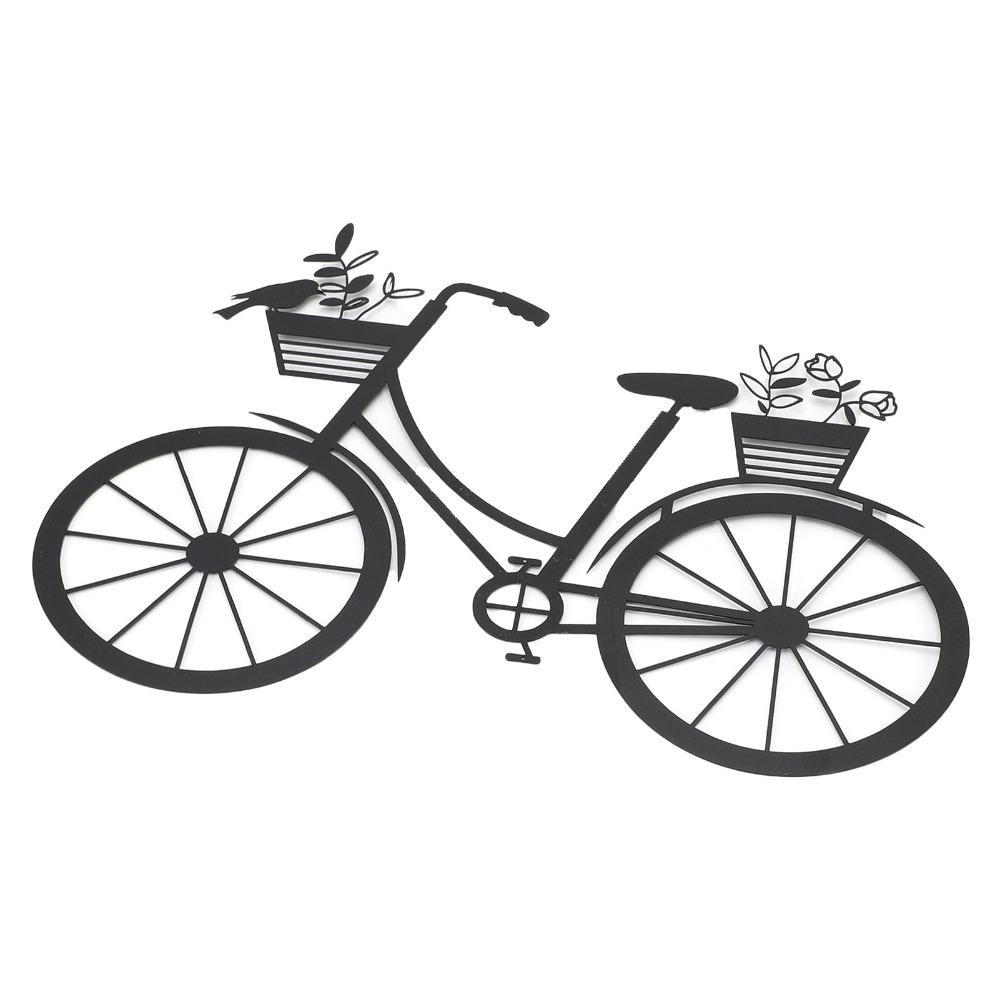 Outdoor Wall Art Iron Bike Wall Decor 11.81 X 8.15in Bike Metal Wall Art Black Powder Coated Bicycle Shape Decor Office