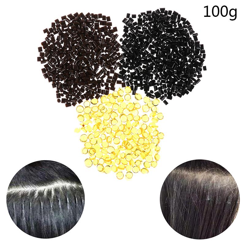 100 г кератиновый клей в виде гранул, сильная фиксация, термоплавкий, нескользящий, липкий клей для волос