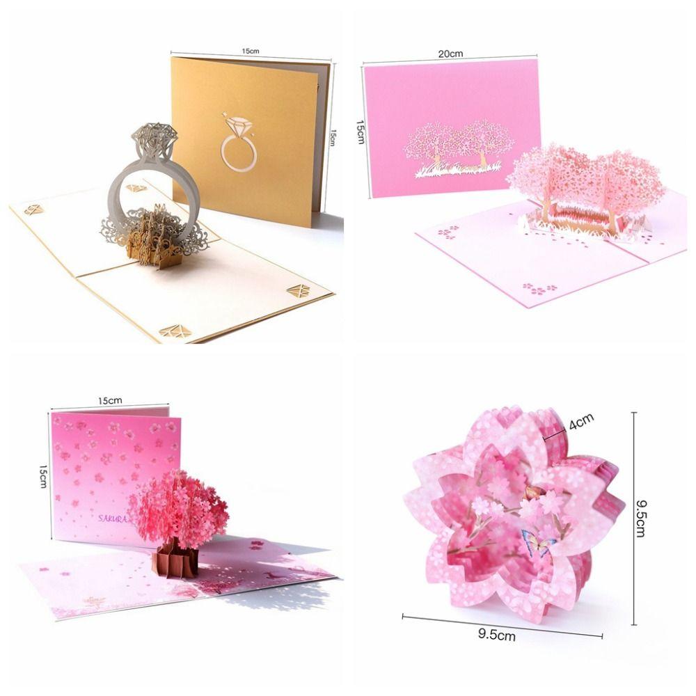 Handwriting 3D Pop-Up Valentine's Day Cards 3D Love Postcard Festival Decoration