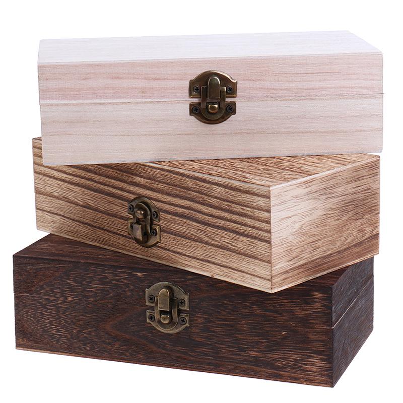 Ретро шкатулка для драгоценностей Настольная деревянная раскладушка для хранения рук Украшение Деревянная шкатулка