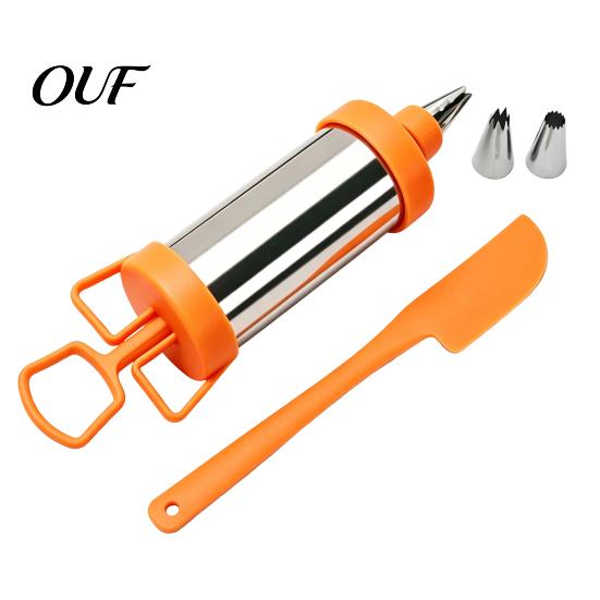 Pastry Making Equipment Stainless Steel Cake Icing Dispenser Set, Reusable Baking Tools with Scraper And Practical Gifts for Bakers Replaceable