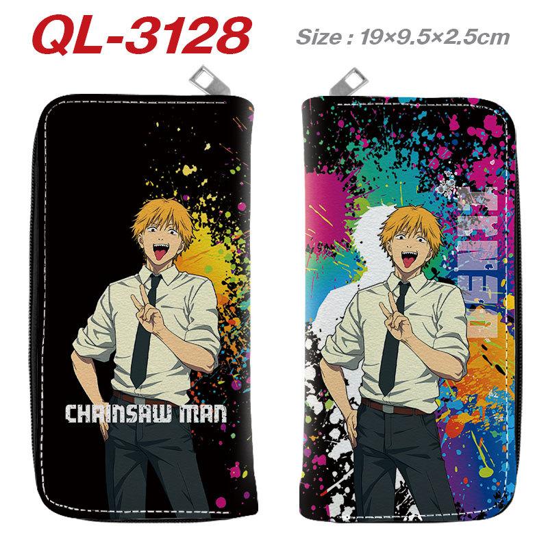 Pochita Chainsaw Man Wallet PU Leather Full Color Long Zip Clutch Anime Card Holder