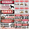Vintage Beware of Dog, Metal Sign, Warning Danger, Protected Pit Bull Dog, No Bal, Wall Decor, Private Area Decoration, WY45