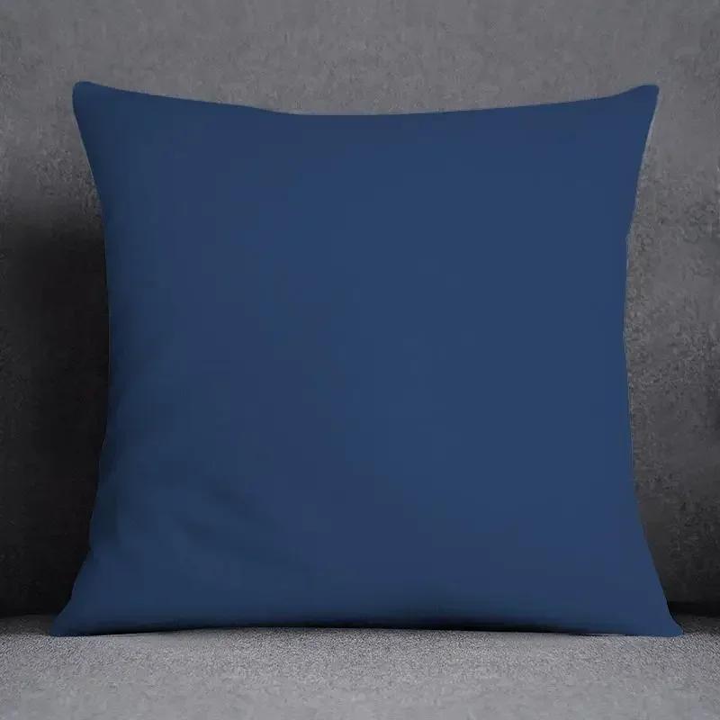 Blue-Gray Geometric Patterns Double-Sided Printed Pillow Cover Short Plush Suitable Living Rooms Bedrooms Throw Cushion Cover