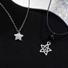Vintage Swirl Star Pendant Necklace for Women Men Fashion Alloy/Wax Rope Collarbone Chain Aesthetic Jewelry Accessories