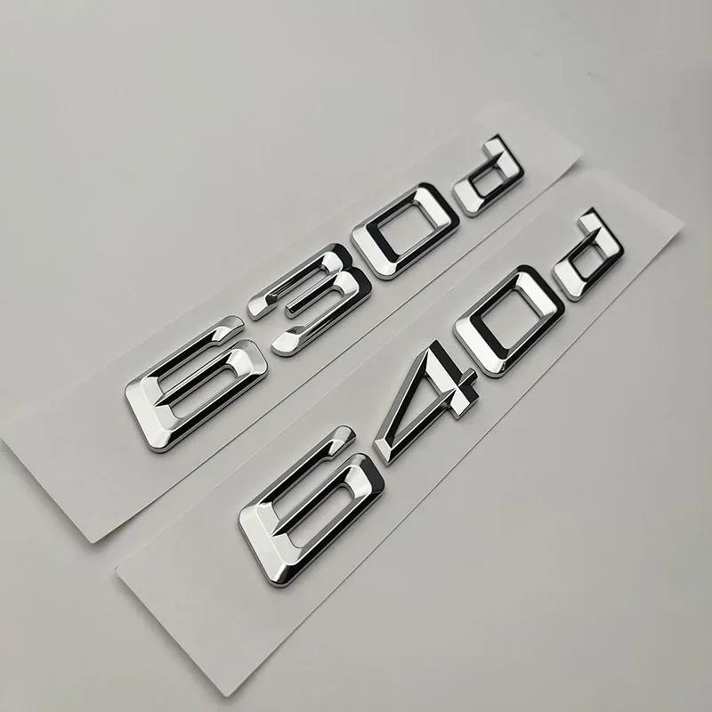 3D ABS Chrome Car Rear Trunk Badge Sticker Decal Cover For BMW 6 Series GT F06 F12 F13 Logo 630d 640d Emblem Letters Accessories tw2