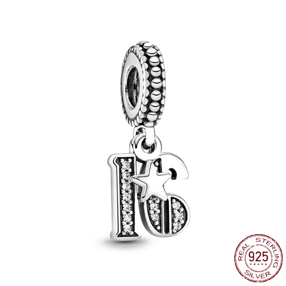 Стерлингового Серебра 925 пробы, милые животные, цифровая подвеска-подвеска, подходит для оригинального модного браслета-подвески для женщин, DIY модное изготовление ювелирных изделий