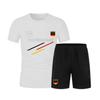 Men's Football Set - White T-shirt &; Black Shorts, German Inspiration - - White