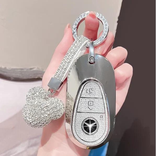 SFX1 Car Key Case Cover for Mercedes Benz 2022 C S Class W206 W223 S350 C260 C300 S400 S450 S500 TPU Shell Fob Holder Protector