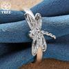 925 Sterling Silver AAA Zircon Dragonfly Ring Jewelry