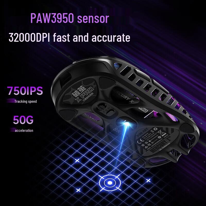 Gravity Planet PAW3950 Lightweight Magnesium Alloy Tri-Mode Gaming Mouse