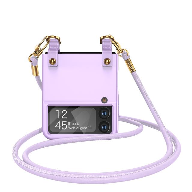 Чехол Flip 4, модный чехол через плечо для Samsung Galaxy Z Flip 3 4 5g Flip3 Flip4, чехол для телефона с защитой от падения, с защитной пленкой