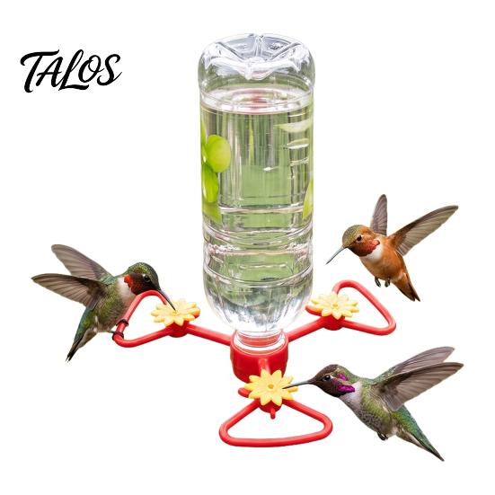 Detachable Hanging Bird Feeders Hummingbird Feeder Adapter with Flower Ports for Plastic Bottles, Backyard Attraction Kit DIY Outdoor Garden Patio and