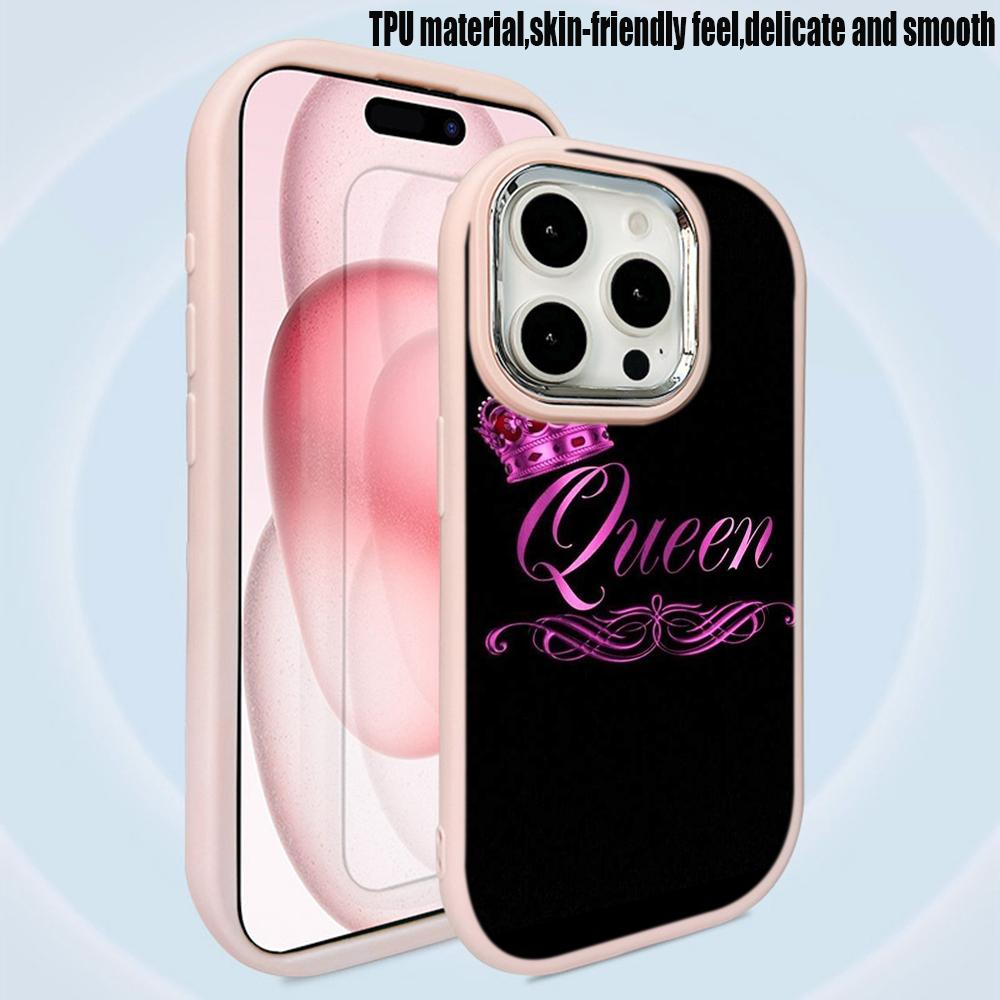 LZ29 Королева король корона пара мягкий чехол для телефона Samsung S24 Ultra S23 Plus S21 FE A16 A54 A34 A05 Infinix Hot 40 30i защита объектива противоударный чехол