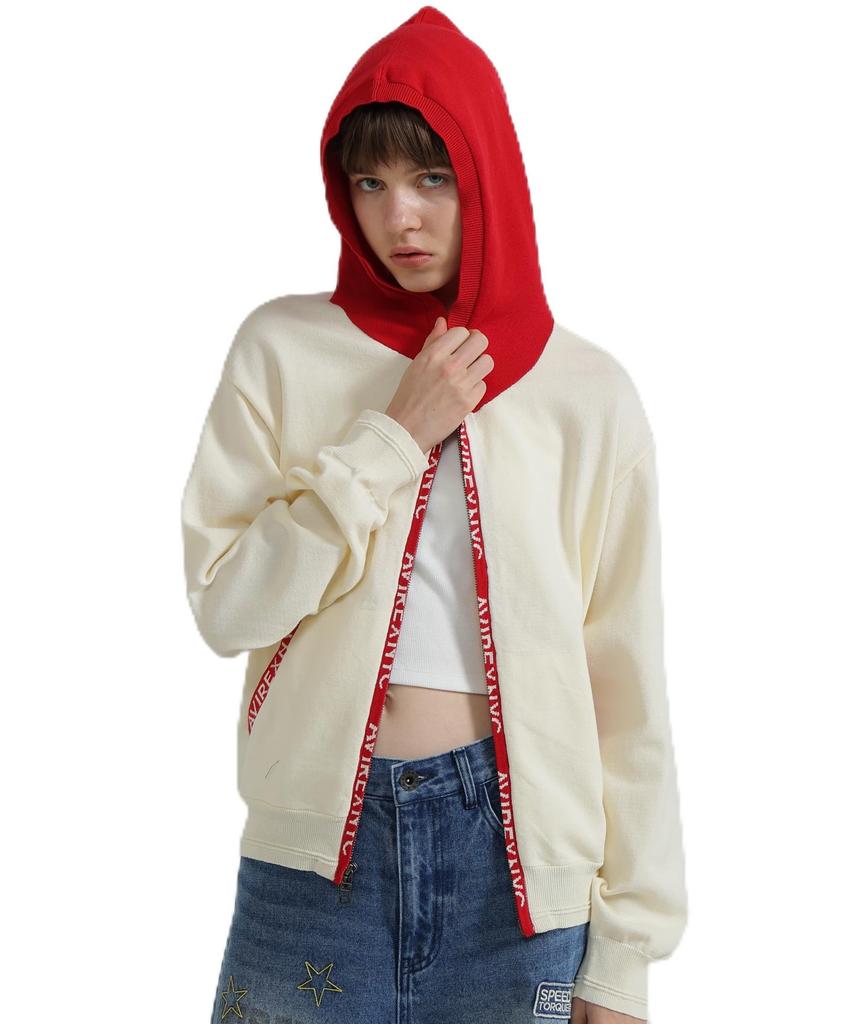 AVIREX SWEAT LOOK KNIT HOODIE Women's F Size 033 off white 783-6131602