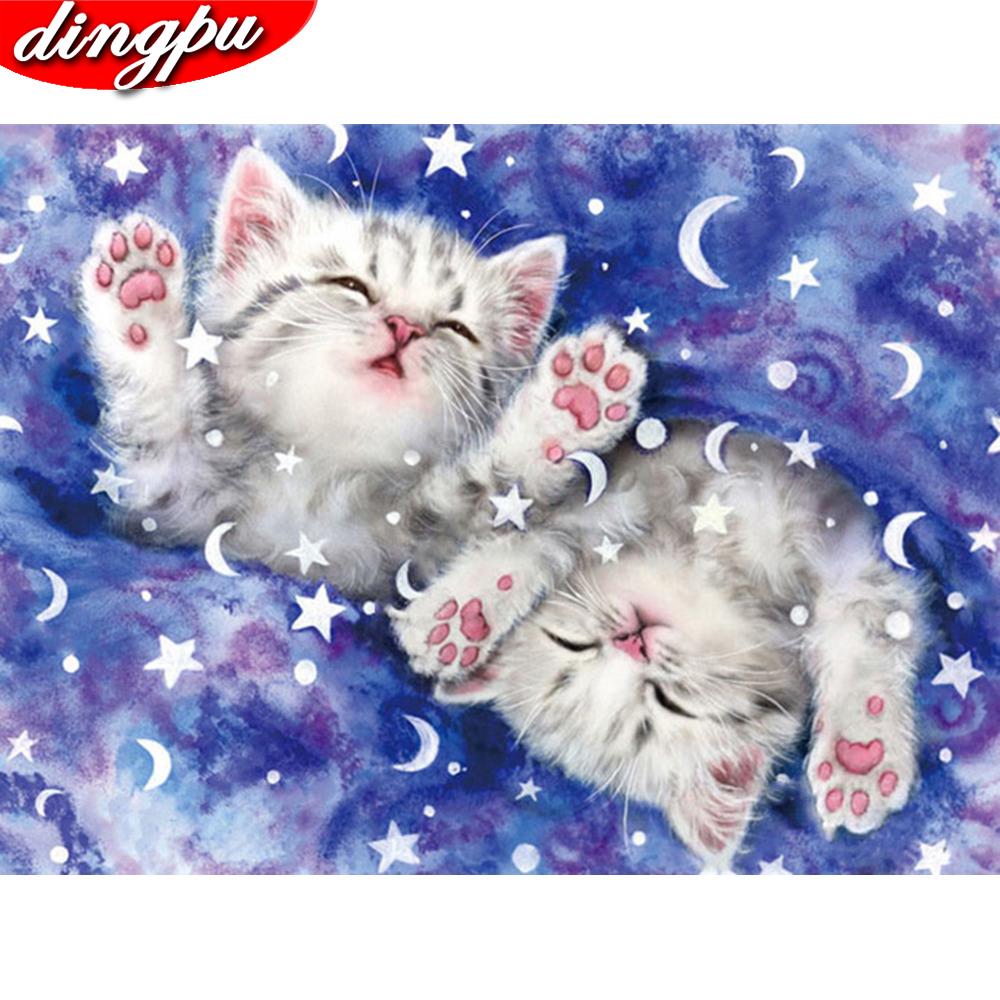 Алмазная вышивка Полный набор Кошка Вышивка крестом Квадратная дрель Алмазная картина Животное