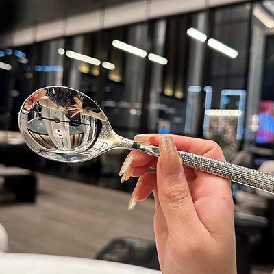 304 ложка из нержавеющей стали с длинной ручкой, столовые ложки, горшок, половник для супа, рамэн, лапша, совок, кухонная посуда, кухонная утварь