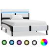 VidaXL Bed Frame with LED White and Black Faux Leather 90x200 Cm 280297