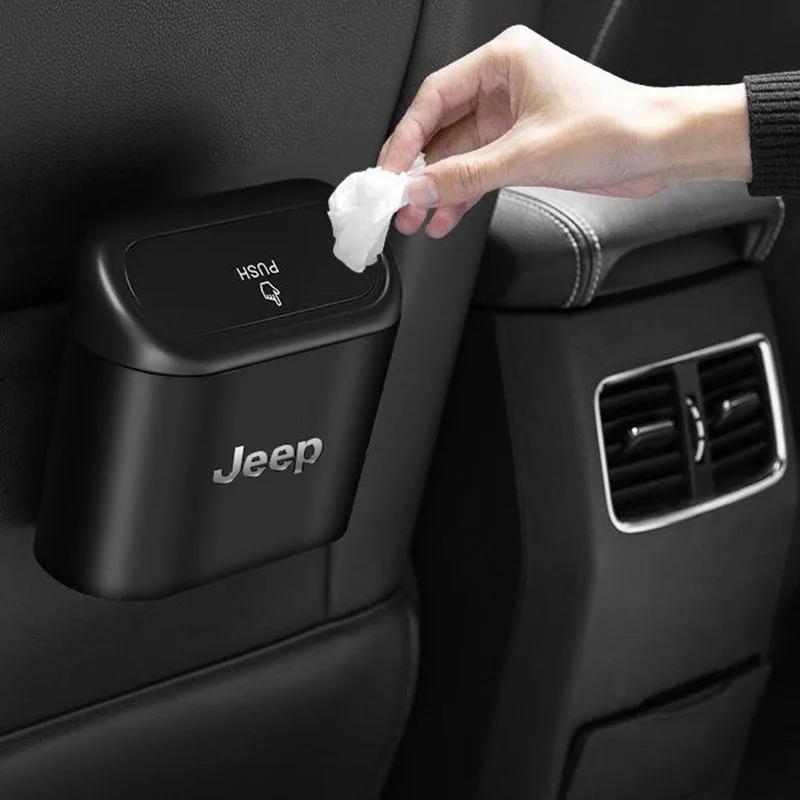 For Jeep Car Door Trash Can Garbage Bin Storage Box Auto Accessories For Jeep Grand Cherokee Wrangler JK Gladiator Compass Re