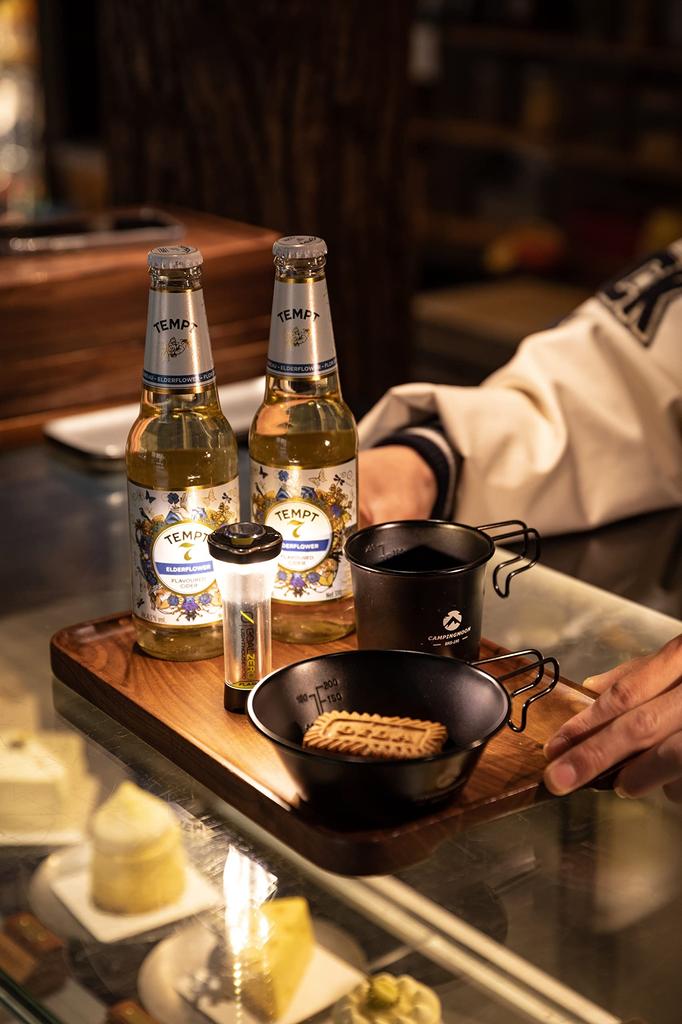 CAMPING MOON Sierra Cup, Black, Stainless Steel, 310ml, 3-Piece Set, BKS-220-3P