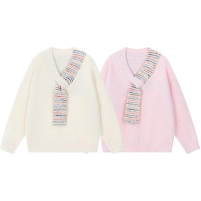 Милый и нежный дизайн на осень и зиму, искусственный шарф, мягкий свитер из искусственной шерсти шао, универсальный пуловер