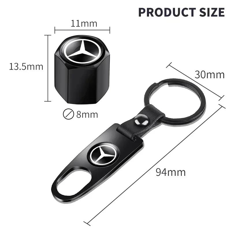 BVT1 GLA W212 2025 Car For Mercedes benz AMG Car Wheel Tire Air Valve Caps with Keychain For Mercedes Benz C180 C200 C260 C300 W108 W