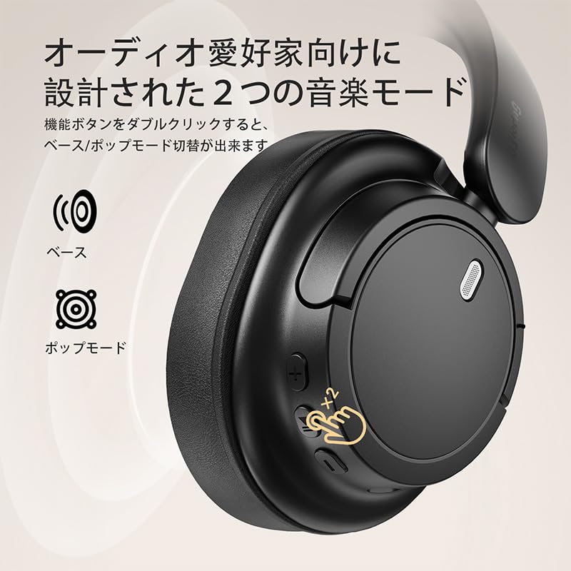 Bluetooth Wireless Up to 90 Hours of Dual 40mm Simultaneous Connection with Two Connection V16 5.4 Headphones, Foldable, Playtime, Modes, Hi-Fi