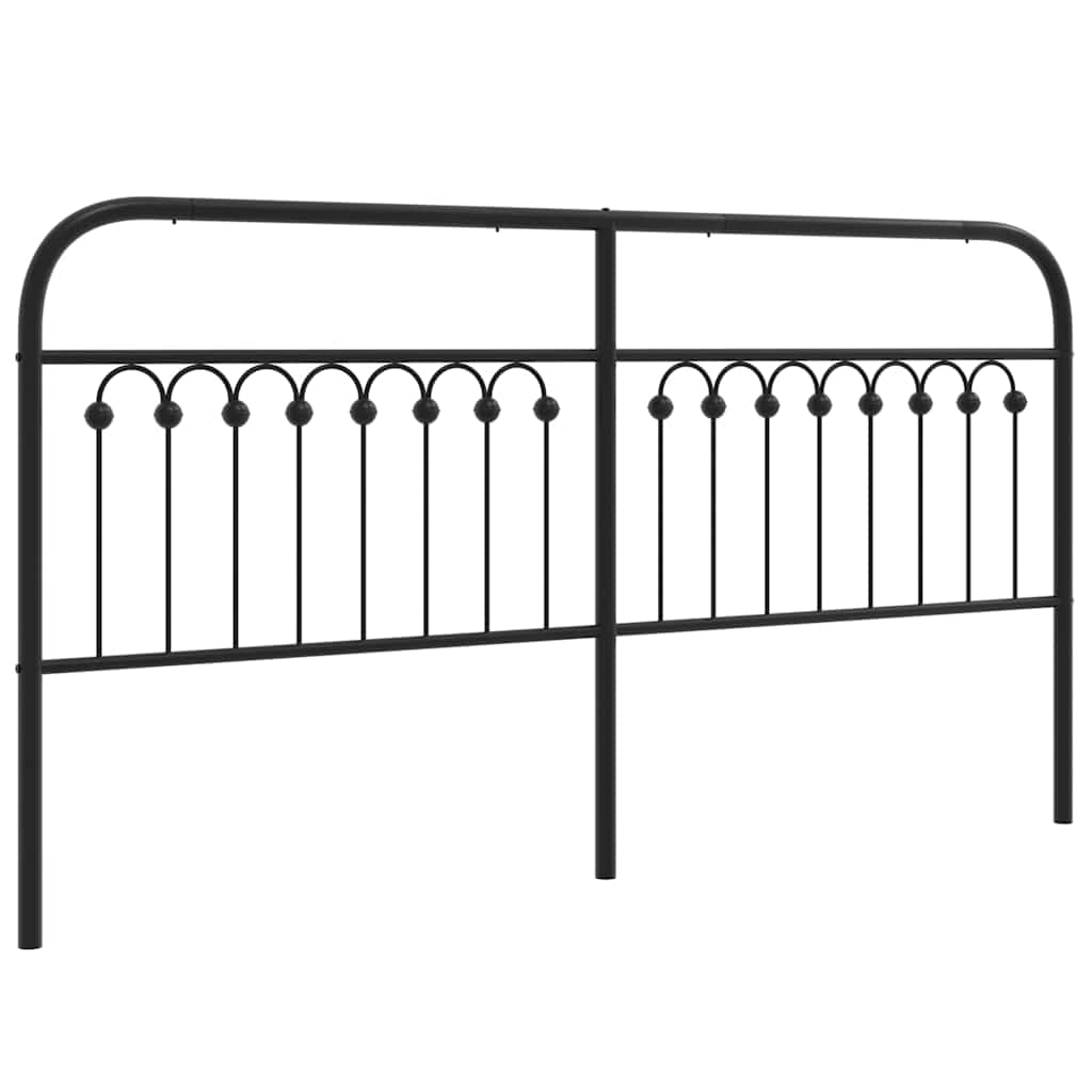 Vidaxl Metalowe Wezgłowie, Czarne, 180 Cm