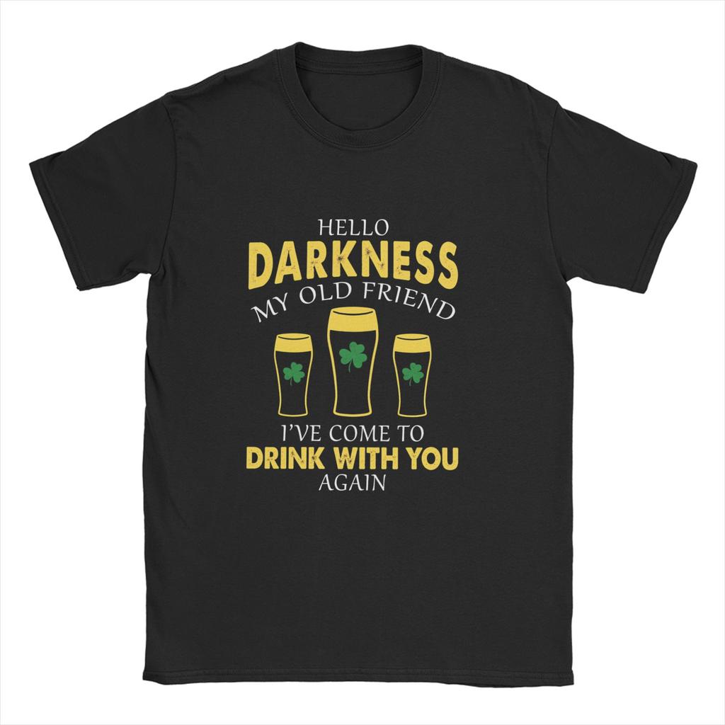 Unisex TShirts Hello Darkness My Old Friend Novelty Cotton Tee Shirt Short Sleeve T Shirt Crew Neck Clothing Plus Size