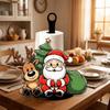 Wooden Base Santa Claus Towel Stand Acrylic Roll Paper Towel Holder Tissue Stand  For Kitchen