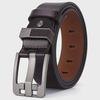 Retro Men's Leather Belt with Extra-Large Waistband and Pin Buckle - Pure Cowhide Genuine Leather