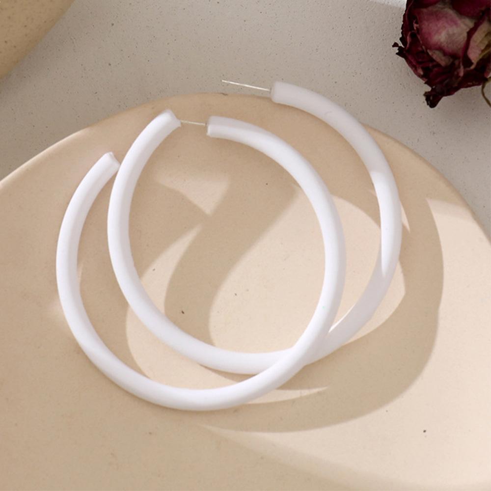 Ladies Candy Color Round Simple Personality C-shaped Women Jewelry Hoop Earrings Round Earrings