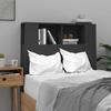 VidaXL Wall-Mounted Headboard Cabinet Bedroom Furniture Headboard with Storage Bed Accessory Interior Black 811908