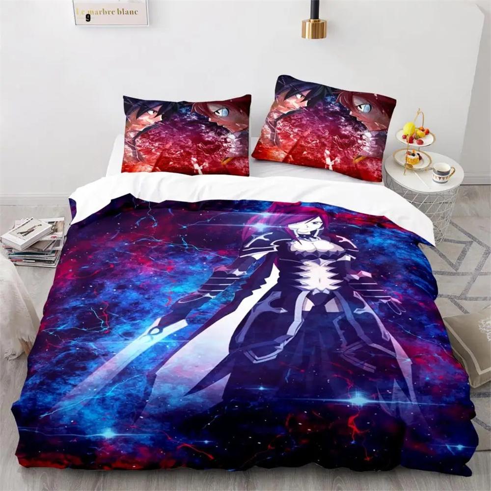 3D Print Fairy Tail Natsu Anime Bedding Collection Double Twin King Duvet Cover Comforter Pillowcase Boys Girls Adults Bedroom