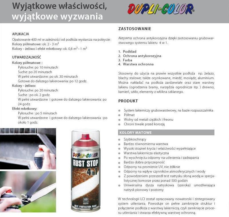 Lakier Spray Rust Stop 4W1 Akryl 400Ml Mat Ral 5010