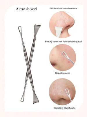 1/3 шт. Извлекатель для удаления угрей из нержавеющей стали с двумя концами и петлей для удаления угрей, белых угрей, черных точек