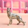 Винтажные медные миниатюрные фигурки «Счастливая собака», настольные маленькие украшения, латунный волк, чайные питомцы, украшения для дома