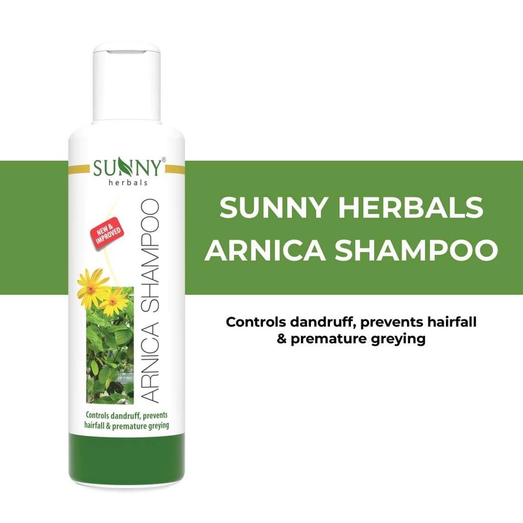 Шампунь Sunny Herbals с арникой 1 л для всех типов волос | Уменьшает выпадение волос, укрепляет корни и контролирует перхоть