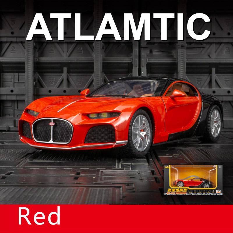 1/24 масштаб Bugatti Atlantic Supercar, литая под давлением модель автомобиля, игрушечный автомобиль с откатным механизмом со звуком и светом для детей, коллекция подарков для мальчиков и девочек