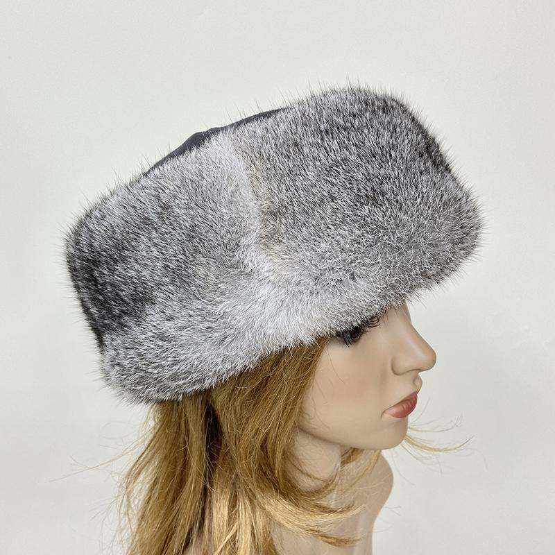 Новые модные меховые шапки из натурального кроличьего меха для женщин, теплая русская зимняя шапка из кроличьего меха, шапка без полей в виде дыни, шапки для мужчин