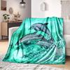 Underwater World Fish Dolphin Pattern Print Soft Flannel Blanket Sheet Sofa Office Air Conditioner Throw Blanket Gift