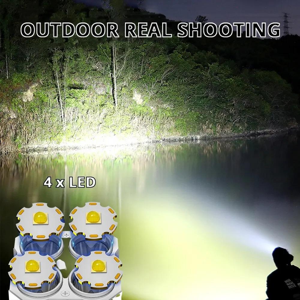 4 Led Mini Rechargeable COB Side Light Portable Hand Lantern High brightnessTorch Long Range Powerful Camping Lighting Flashligh