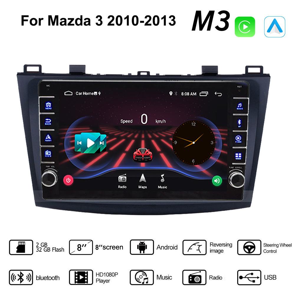 2 Din Android автомобильный радио мультимедийный видеоплеер для Mazda 3 2010-2013 с кнопкой Carplay WiFi BT 2 + 32 ГБ