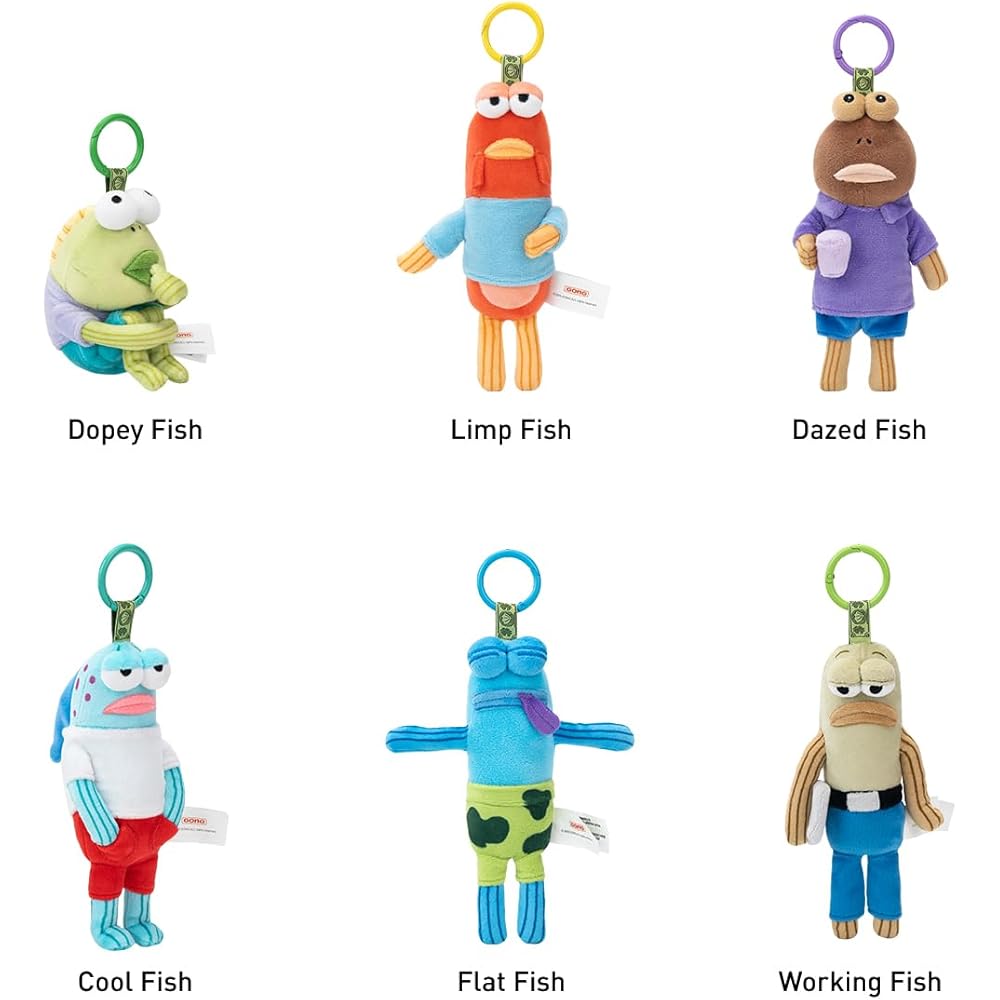 Pop Mart SpongeBob Bikini Bottom Buddies Assorted Plush Toy Set 6 Pieces PVC Blind Box Figures